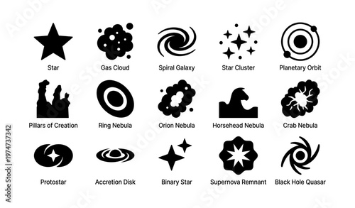 Celestial silhouettes: nebulae, galaxies, and cosmic phenomena