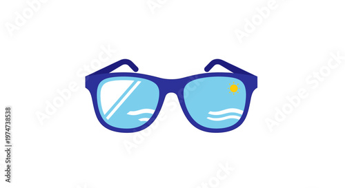 Blue Sunglasses with Light Blue Lenses.