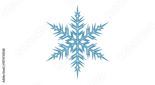 Blue stylized snowflake icon on a clean white background