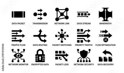 Network icons for data packet transmission and security optimization