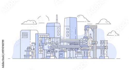 Cityscape with Modern Skyscrapers and Buildings.