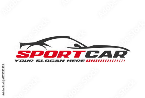 car silhouette logo design, modern minimalist flat simple premium concept. vector illustration template