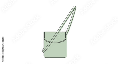 Simple green bag with handle.