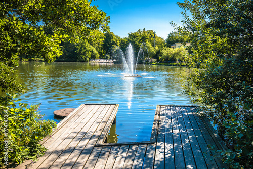 Wallpaper Mural Gothenburg, Sweden. Slottsskogen scenic park and lake in Gothenburg view Torontodigital.ca