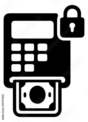 ATM Cash Withdrawal Banking Machine Illustration