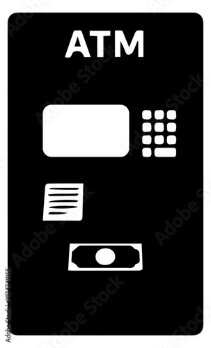 ATM Cash Withdrawal Banking Machine Illustration