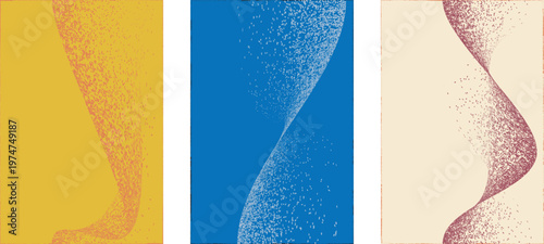 Abstract grain noise wave texture background with soft curved lines useful for posters, overlays. Minimal organic flow lines with subtle grainy texture. Fluid noised curves effect. Vector
