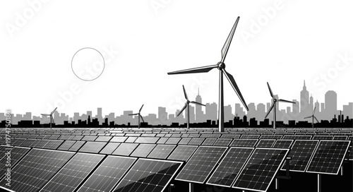 Wind Turbines Generating Clean Energy.