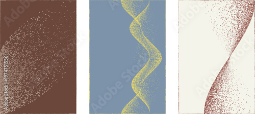 Abstract grain noise wave texture background with soft curved lines useful for posters, overlays. Minimal organic flow lines with subtle grainy texture. Fluid noised curves effect. Vector
