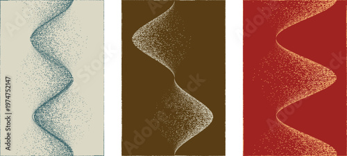 Abstract grain noise wave texture background with soft curved lines useful for posters, overlays. Minimal organic flow lines with subtle grainy texture. Fluid noised curves effect. Vector
