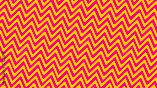 Bright Wavy Pattern in Pink and Yellow