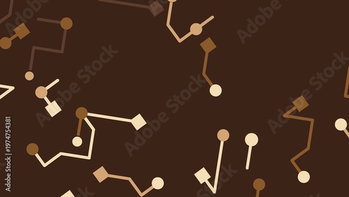 Abstract Molecular Pattern in Brown Tones
