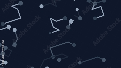 Dark Blue Abstract Circuit Pattern Background