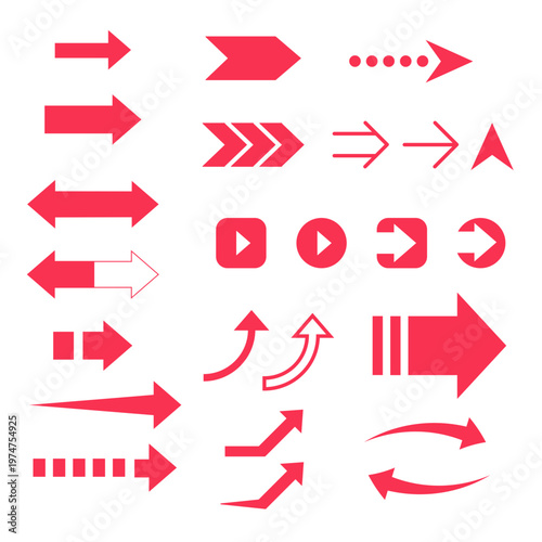 いろんな形の矢印のアイコンセット