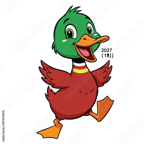 Konstfotografi Cartoon Duck Character Running Animation Commercial