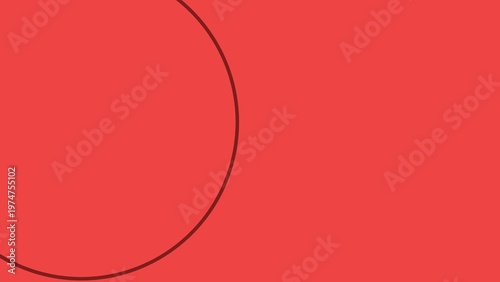 Abstract Red Circle Minimal Composition in Bright Red Field
