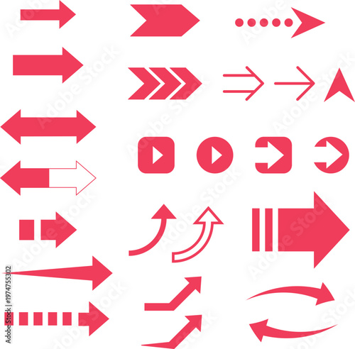 いろんな形の矢印のアイコンセット