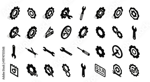 Collection of various tools icons.