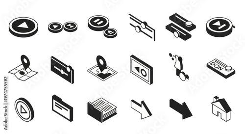 Collection of web navigation icons.