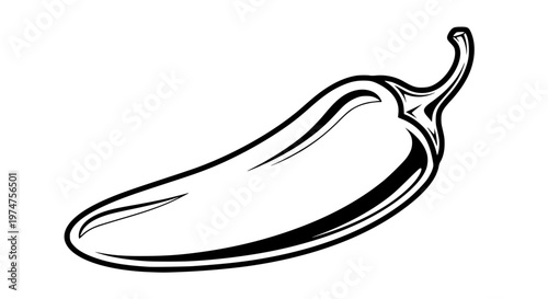 Fresh Jalapeño Pepper Vector, Glossy Spicy Chili Illustration for Food Design