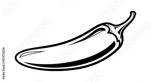 Fresh Jalapeño Pepper Vector, Glossy Spicy Chili Illustration for Food Design