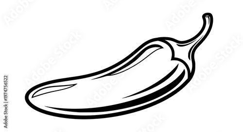 Fresh Jalapeño Pepper Vector, Glossy Spicy Chili Illustration for Food Design