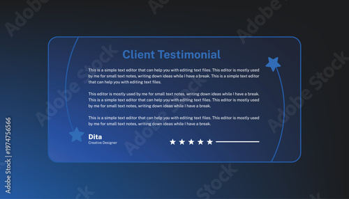 Creative Testimonial Editable Vector template।.  Review, Feedback, Infographic Template, Label, editable text box layout design,