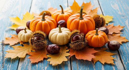Autumn Harvest Pumpkin Still Life