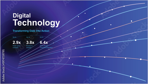 Digital Technology Transforming Data Into Action Concept data transformation business finance