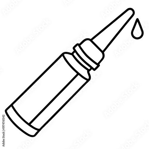 Saline nasal spray line art vector
