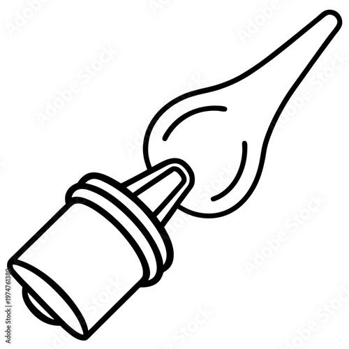 Saline nasal spray line art vector
