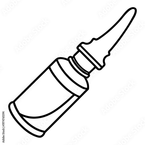 Saline nasal spray line art vector