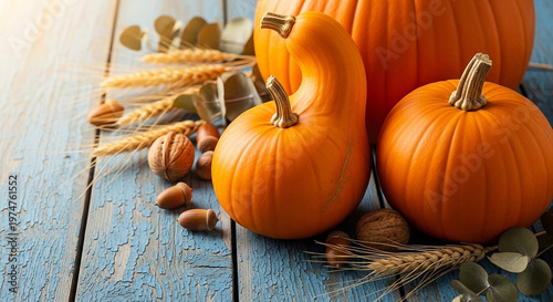 Autumn Pumpkins and Nuts
