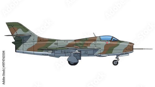 A vector CAD design of a military fighter jet in camouflage