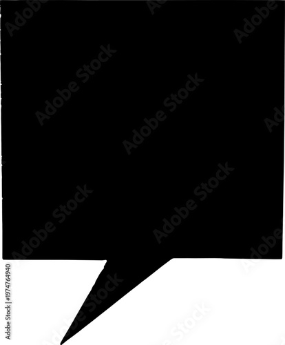 Blank empty speech bubble with rough edges and copy space for text design element