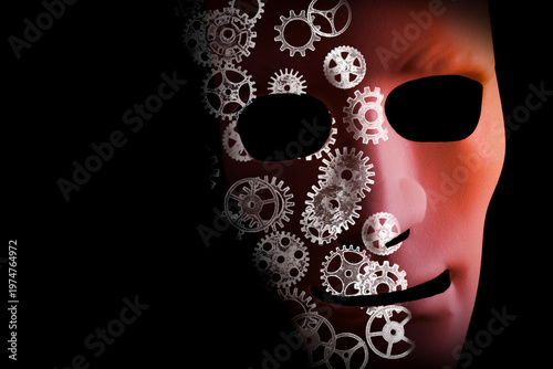 Artificial intelligence concept with robot face