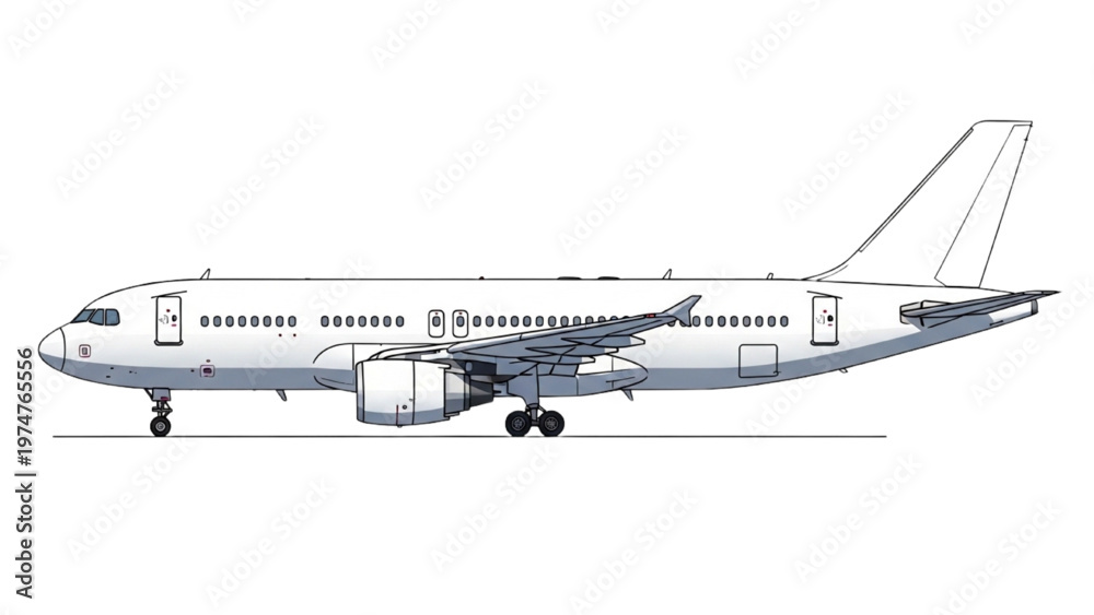 Fototapeta premium Vector CAD design of airplane showcasing detailed vector CAD design