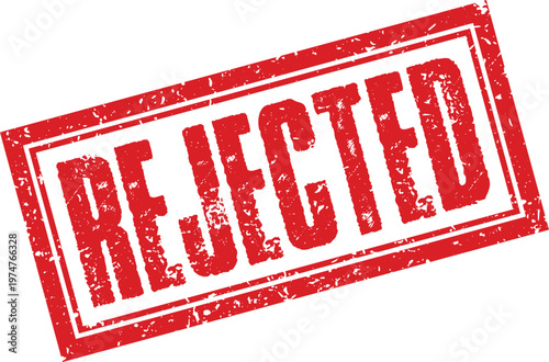 Red grunge rubber stamp with the word rejected