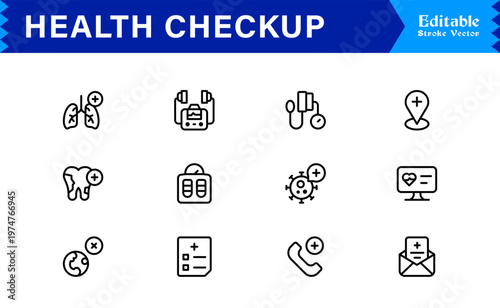 Explore a Unique Health and Wellness line icon pack, perfect for modern and comprehensive applications.