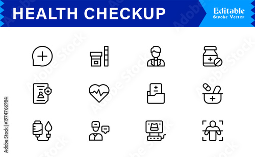 Explore a Unique Health and Wellness line icon pack, perfect for modern and comprehensive applications.