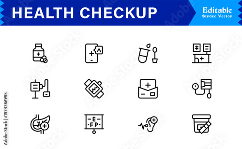 Explore a Unique Health and Wellness line icon pack, perfect for modern and comprehensive applications.