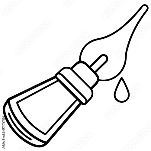 nasal spray line art vector