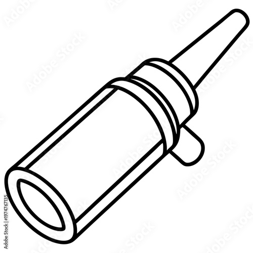nasal spray line art vector