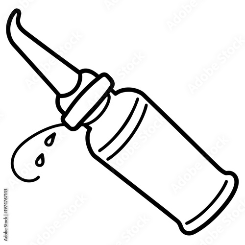 nasal spray line art vector