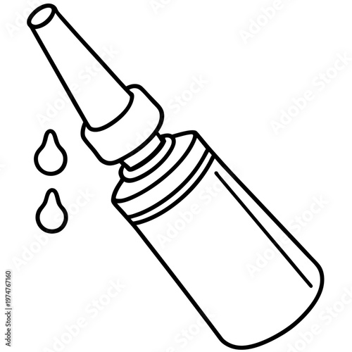 nasal spray line art vector