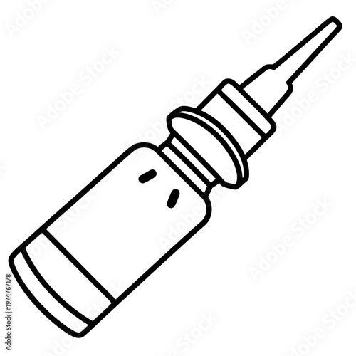 nasal spray line art vector