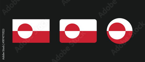 Greenland Flag Vector Icon Set for National Symbol Identity Culture Design