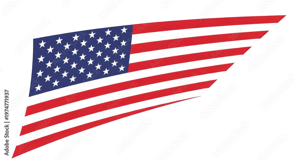 Obraz premium American flag with dynamic waving motion on transparent background for patriotic themes