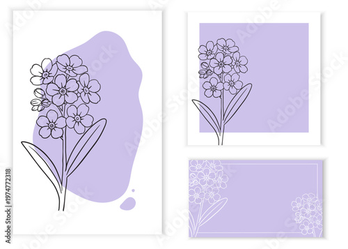 spring botanical backgrounds with abstract color spot. Floral elements in minimalist line art style. wellness branding, social media templates, therapy blogs