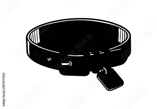 Metallic collar design against black background